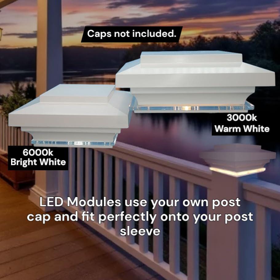LED Post Cap Light Module for Timbertech/azek Railing Posts. Glass Edge ...