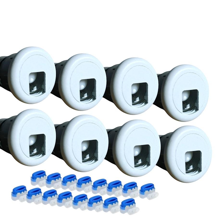 Deklights® DIY Line White Recessed Deck Step Riser Light 8pk ...