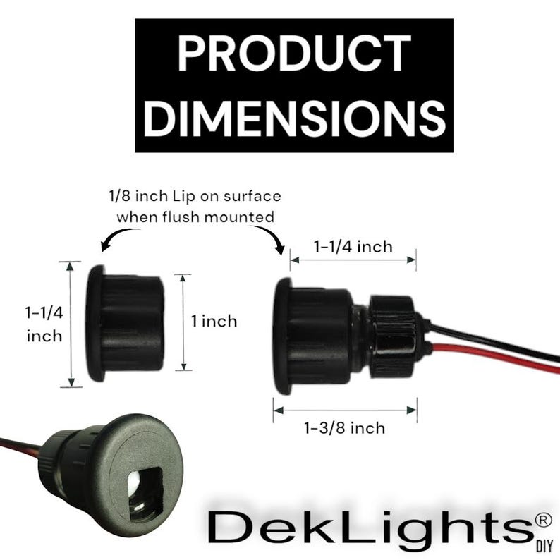 Deklights® DIY Line Black Recessed Deck Step Riser Light 8pk ...
