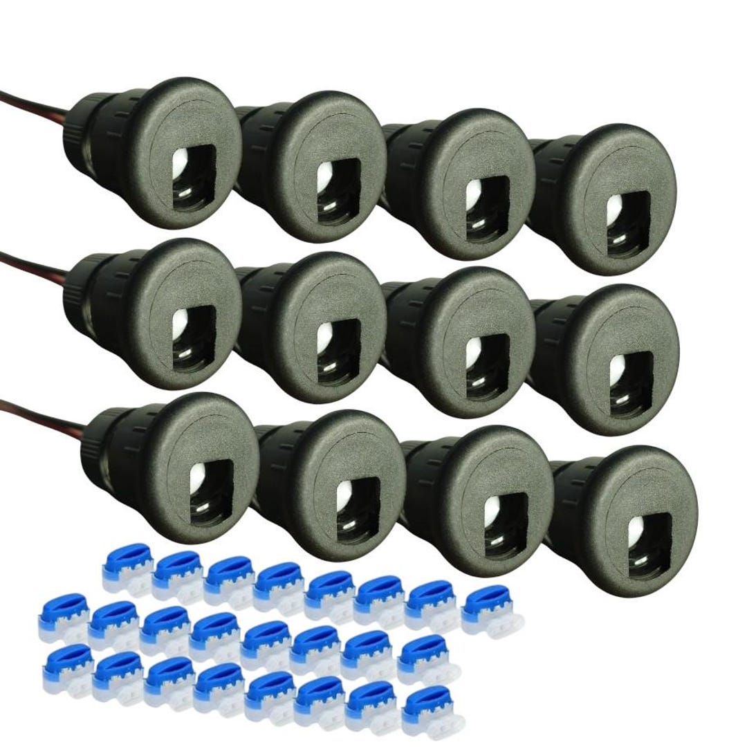 Deklights® DIY Line Black Recessed Deck Step Riser Light 12pk ...