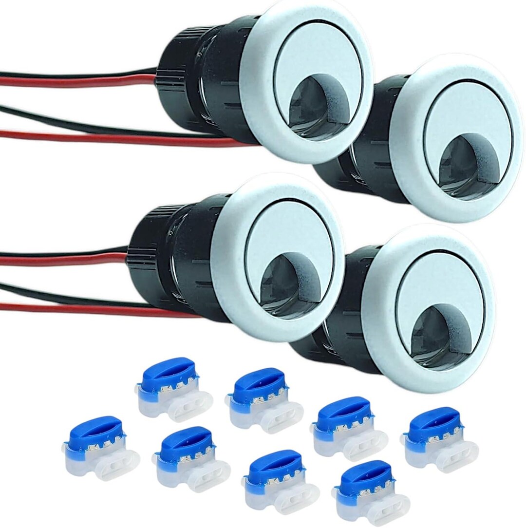 Deklights® Pro Line Deck Step Riser Lights. White Round Mini Outdoor ...