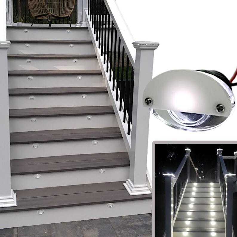 Timbertech Riser Lights Deklights® Low-voltage LED Stair Riser Lights Recessed Replaceable LED ...