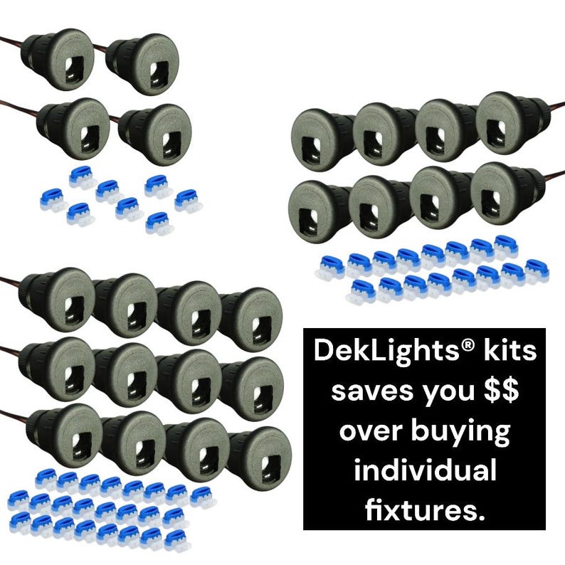 Deklights® DIY Line Black Recessed Deck Step Riser Light 12pk ...