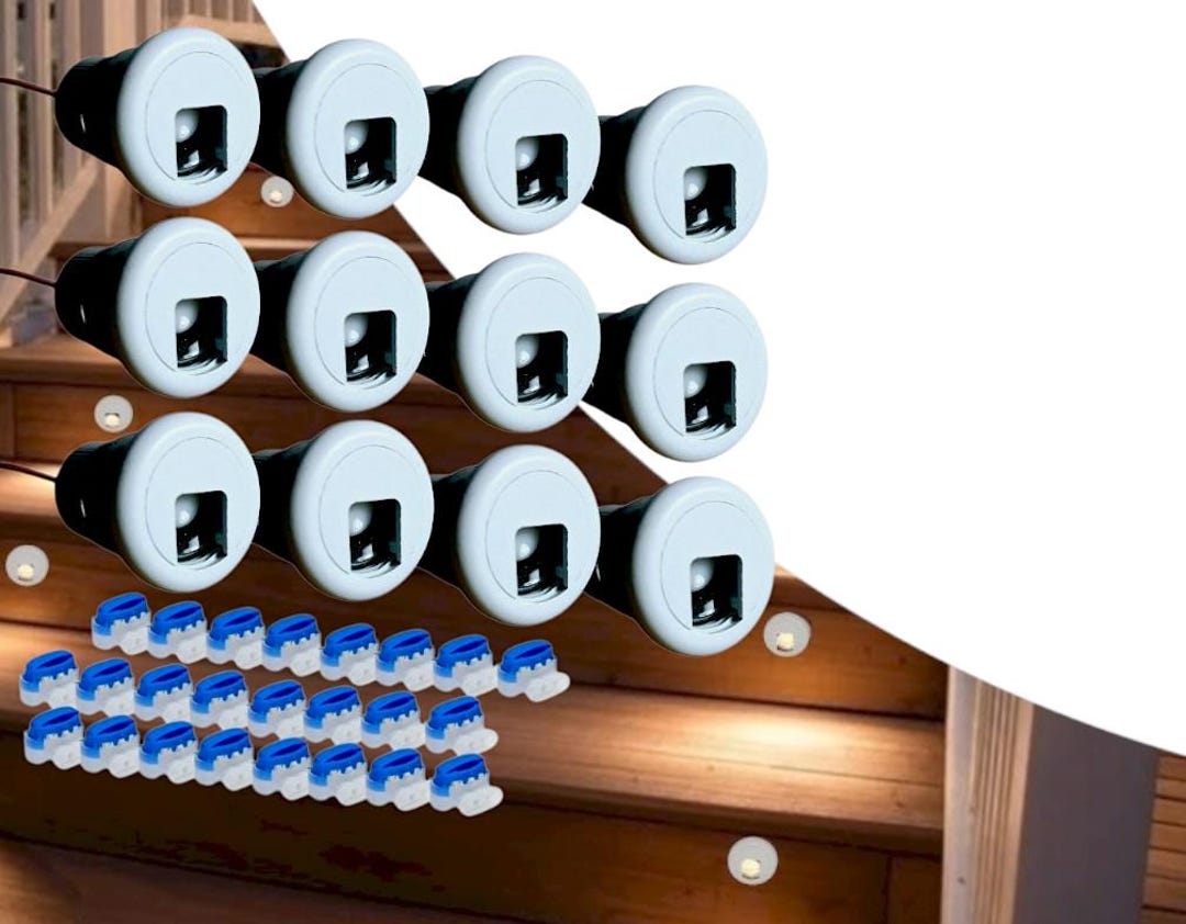 Deklights® DIY Line White Recessed Deck Step Riser Light 12pk ...