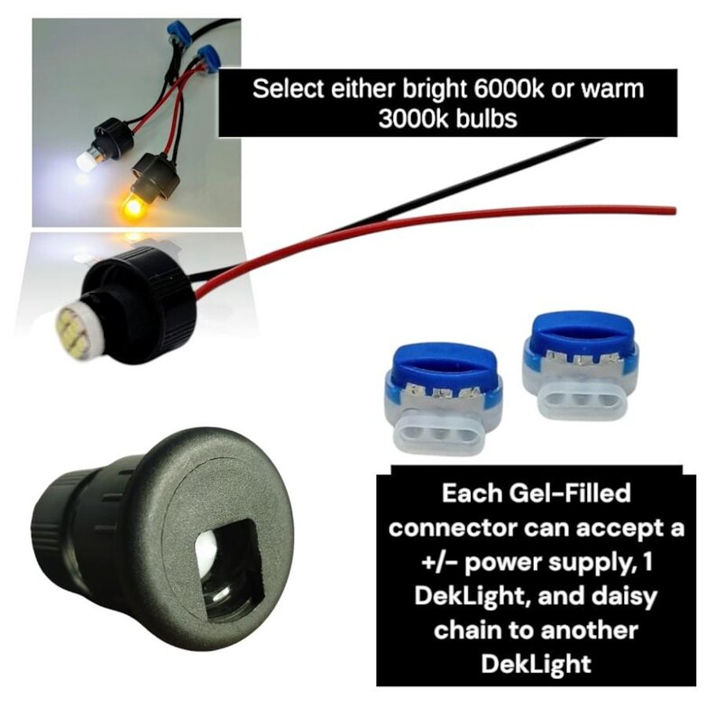 Deklights® DIY Line Black Recessed Deck Step Riser Light 8pk ...