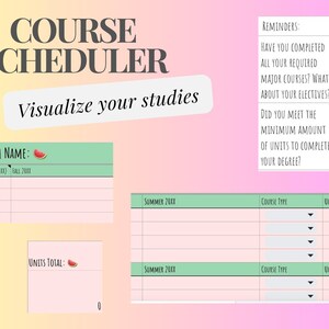 Course Scheduler Template: Spreadsheet to Help Students Meet Their ...
