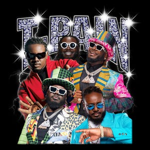T Pain png, T-shirt design, bootleg tees design, ready to print, printable design, hiphop artist, 90s, rapper, tee design, 300 dpi