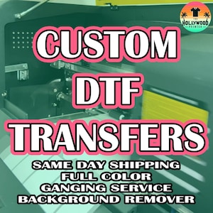 Hojas de transferencia DTF, listas para aplicar, personalizadas, para planchar. Diseños personalizados. Hojas de transferencia para impresión térmica.