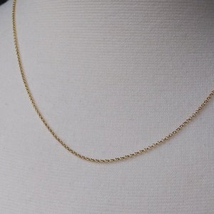 Adjustable Gold Chain, Long Gold Necklace, 18K Gold on Sterling Chain, Long Layering Necklace, adjusts 18 to 22 inch Necklace
