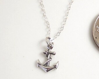 Dainty Anchor Necklace,  Silver Anchor Charm, Silver Chain Necklace, Anchor Necklace, Anchor Jewelry, Symbol of Hope, Friendship, Gift