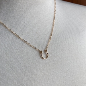 Rose Gold Horseshoe Necklace, Lucky to call you Mom,  Mother&#39;s Day Gift, Tiny Horseshoe, Dainty, Equestrian Gift boxed with card