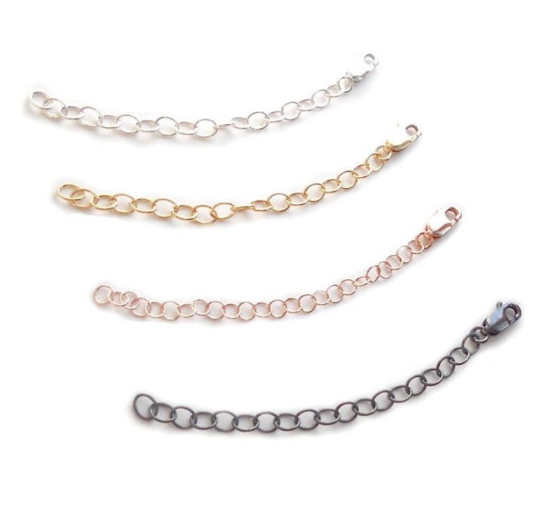 Oxidized Sterling Silver Necklace Extender Lobster Clasp 14K Etsy