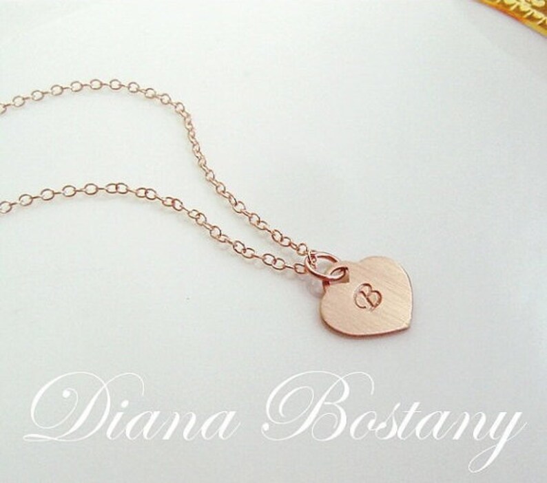 Infinity Necklace, Rose Gold Heart, Initial Heart Charm, Love Forever, Initial Necklace, Infinity Jewelry, Heart Necklace, Bridesmaid, Gift image 3