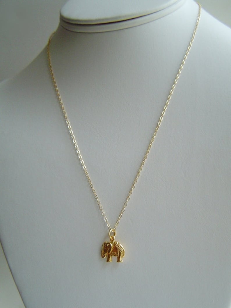 Gold Elephant Lucky Elephant Charm necklace 14K Gold filled Chain Charm Necklace Good Luck Jewelry Bridesmaids Gift Gift for her