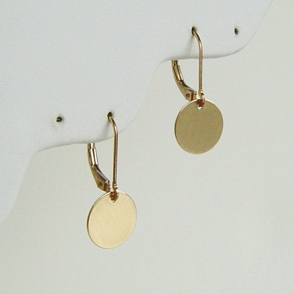 Disc Earrings, Simple Earrings, 14K Gold fill, Rose Gold fill, or Sterling Silver, Satin, Hammered or Polished, Bridesmaids, Mothers, Gift