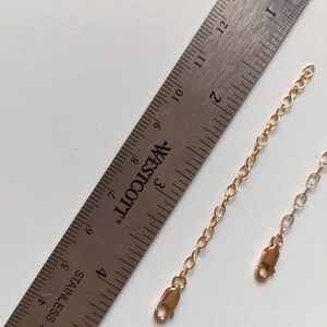 Extensor de collar de plata de ley oxidada, cierre de langosta, relleno de oro de 14 quilates, relleno de oro rosa de 14 quilates, elija 3, 4, 5 o 6 pulgadas, calidad hecha en EE. UU. imagen 7