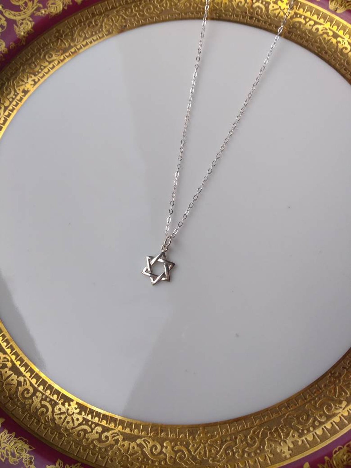 Star of David Necklace Sterling Silver Gold or Rose Gold | Etsy