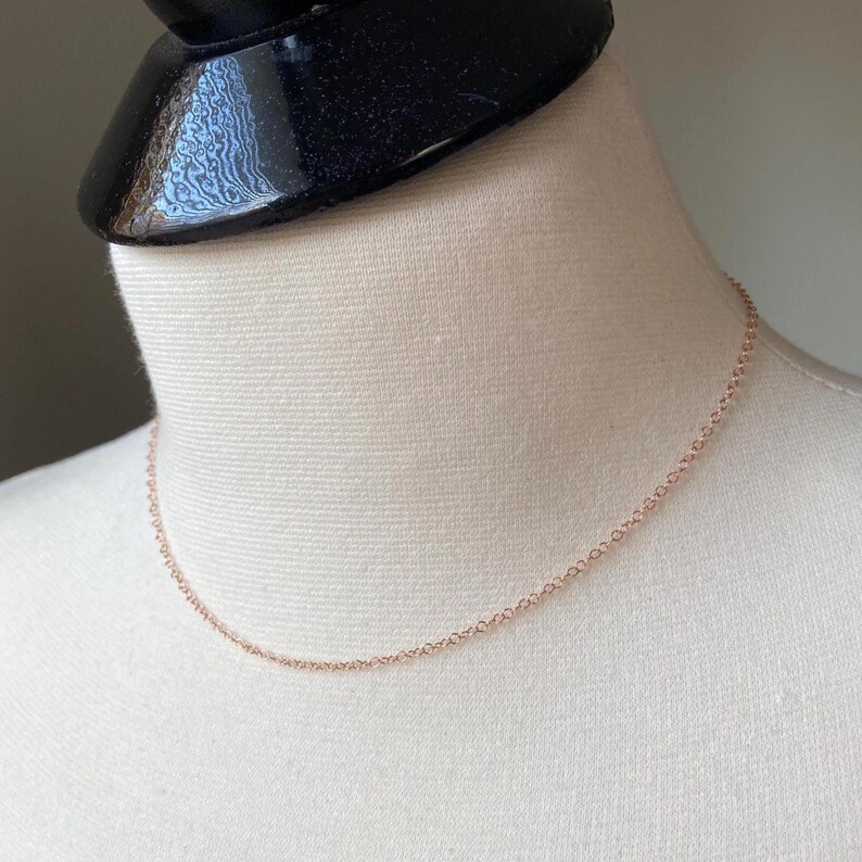 Delicate 14K Rose Gold Fill Chain Necklace: Any Length image 2