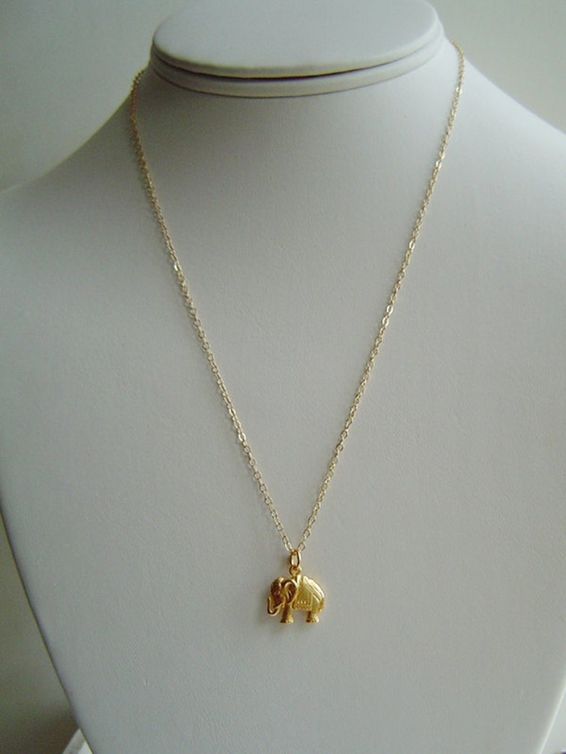 Gold Elephant Lucky Elephant Charm necklace 14K Gold filled Chain Charm Necklace Good Luck Jewelry Bridesmaids Gift Gift for her