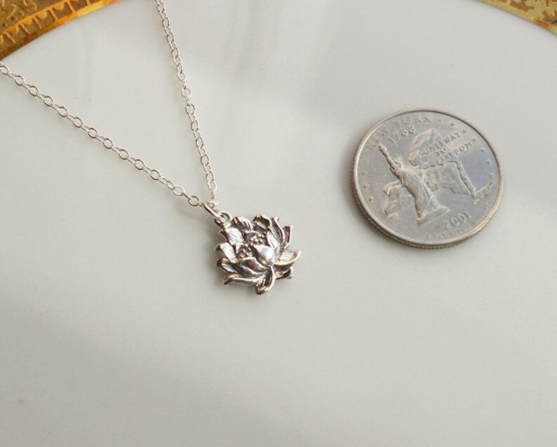 Yoga Jewelry Namaste Sterling Lotus Necklace Lotus Necklace Lotus Flower Necklace Lotus Pendant Lotus Jewelry Lotus Flower