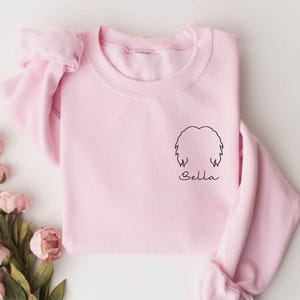 Embroidered Custom Dog Sweatshirt Personalized Dog Ears Sweater with Name Christmas Gift for Dog Mom Dog Dad Gift for Him Pet Lovers Sweat