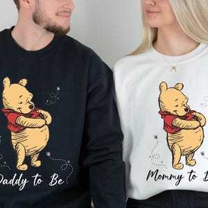 Winnie The Pooh Mommy to Bee Sweatshirt-Disney Pregnancy Sweat- Disneyland Pregnant Sweat-Pooh Bear Daddy to Bee Sweat-Disneyworld Maternity