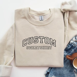 Embroidered Custom Comfort Colors Sweatshirt: Vintage College Letters