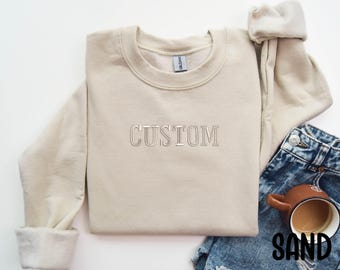 Custom Embroidered Crewneck Sweatshirt: Personalized Varsity Style