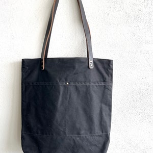 Waxed Canvas Everyday Tote Bag with Zipper Closure image 6