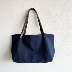 Large Waxed Canvas Market Tote image 1