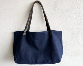 Large Waxed Canvas Market Tote