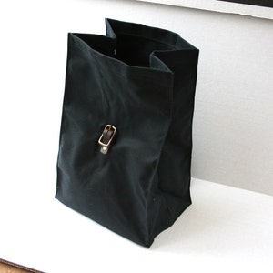 Black Waxed Canvas Lunch Bag image 3