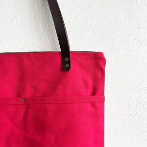 Heavy Cotton Canvas Everyday Tote Bag with Zipper Closure image 4