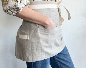 Short Linen Apron