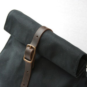 Black Waxed Canvas Lunch Bag image 2