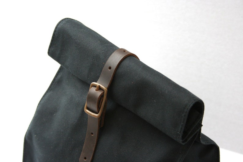 Black Waxed Canvas Lunch Bag image 2