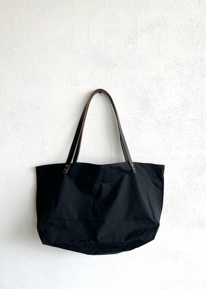 Large Waxed Canvas Market Tote image 4