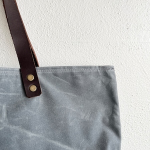 Large Waxed Canvas Market Tote image 7