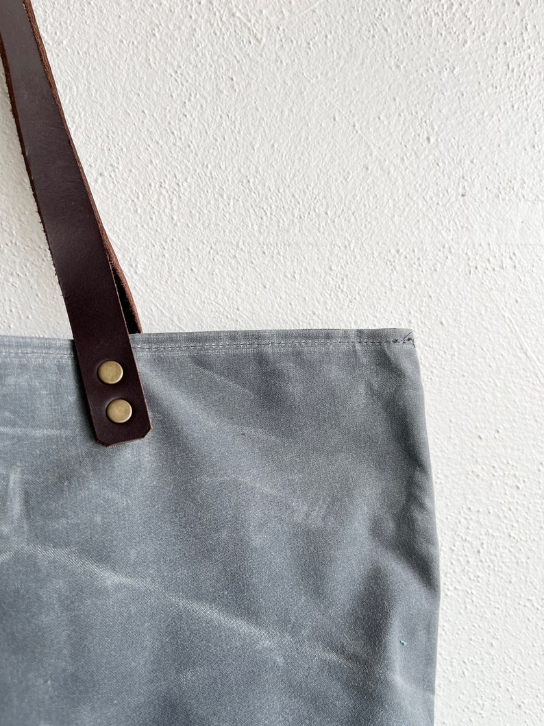 Large Waxed Canvas Market Tote image 7
