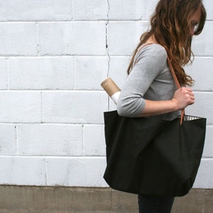 Large Waxed Canvas Market Tote image 2