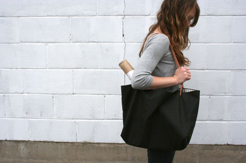 Large Waxed Canvas Market Tote image 2