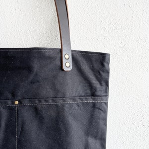 Waxed Canvas Everyday Tote Bag with Zipper Closure image 8