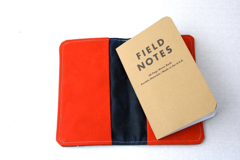 Waxed Canvas Field Notes Book Cover or Wallet image 1