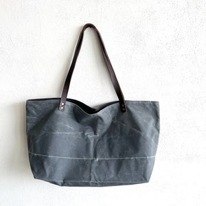 Large Waxed Canvas Market Tote image 6