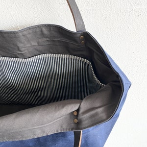 Large Waxed Canvas Market Tote image 3