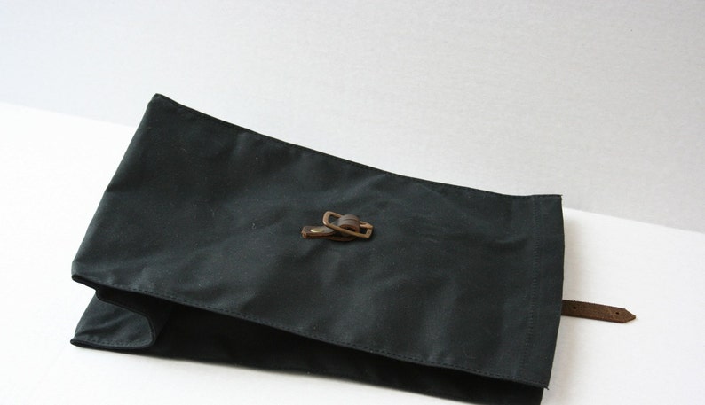 Black Waxed Canvas Lunch Bag image 4