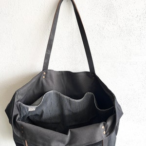 Large Waxed Canvas Market Tote image 9