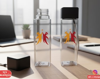 Personaliseerbare waterfles: relatiegeschenk in bulk, lekvrije drinkbeker (500 ml) met volledig gekleurd waterdicht DTF-logo of matte afwerking.