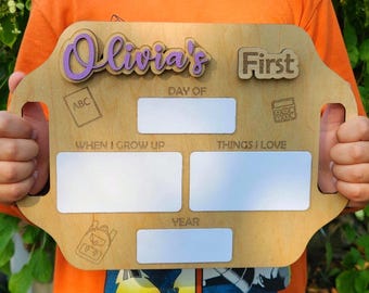 Personalized First & Last Day of School Sign: Reusable Photo Prop