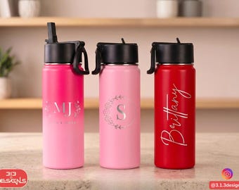 Customizable Water Bottle Insulated with spout| Custom Name Travel Stainless Steel bottle leak proof